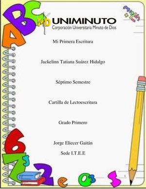 Cartilla Lectoescritura grado primero