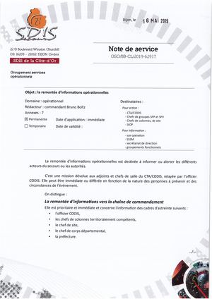 La remontée d’information opérationnelle