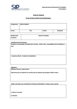 Martin Madrid Romero Guía 9 Ficha Tecnica