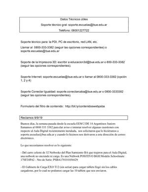 Datos Técnicos úTiles Espacio Digital