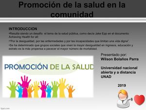 Promocion De La Salud En La Comunidad