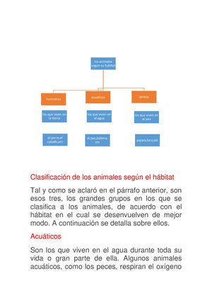 Clasificación De Los Animales Según El Hábitat