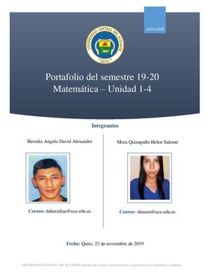 Portafolio Digital - Matemática