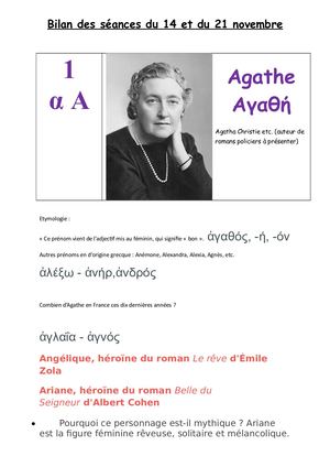 Bilan Des Séances Du 14 Et Du 21 Novembre