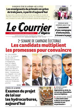 Le Courrier d'Algérie du dimanche 24 novembre 2019