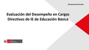 Evaluacion De Desempeño En Cargos Directivos Minedu 2018 Ccesa007