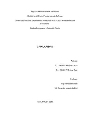 Ensayo De Capilaridad