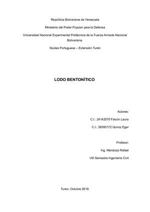 Ensayo De Lodo Bentonitico