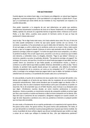 Por Qué Perdonar
