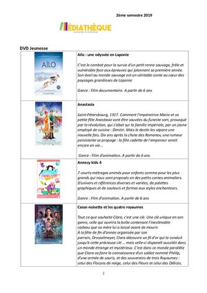 Livret DVD club ados Septembre 2019