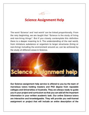 Science Assignment Help