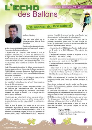 L'echo des ballons n°1 juin 2013