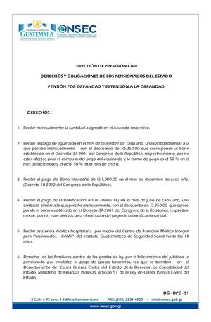 Derechos Y Obligaciones Del Pensionado ONSEC