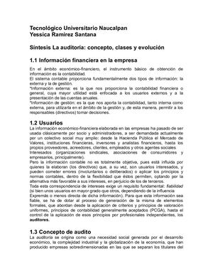 La auditoria: Concepto, clases y evolución
