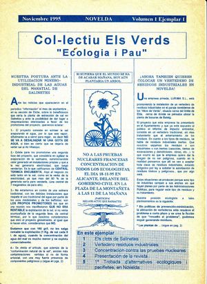 Boletín 1 Col·lectiu Els Verds Ecologia I Pau