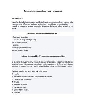 Mantenimiento Y Montaje De Vigas Y Estructuras