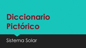 Diccionario Pictórico Del Sistema Solar