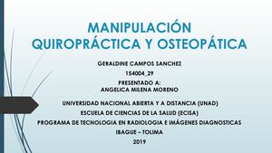 Manipulación Quiropráctica Y Osteopática