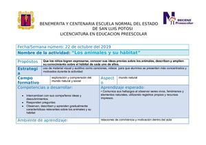 “Los Animales Y Su Hábitat”