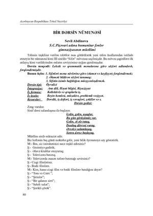 An example of a lesson .Sevil Abdinova