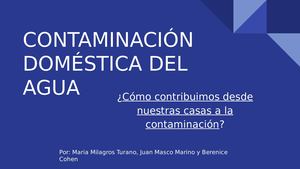 Contaminación Doméstica Del Agua