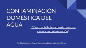 Contaminación Doméstica Del Agua