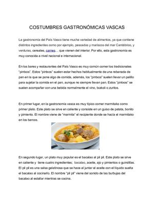 Costumbres Gastronómicas