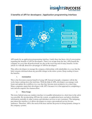 Calaméo - 5 Benefits Of Api For Developers And Application Programming ...