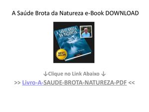 Livro A Saude Brota Da Natureza PDF Download Gratis Baixar E Book
