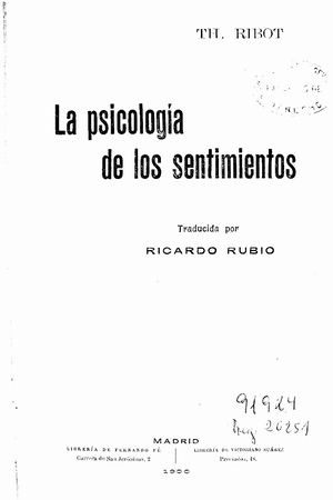 La Psicologia De Los Sentimientos P1