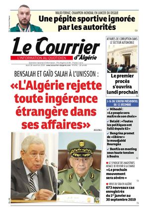 Le Courrier d'Algérie du jeudi 28 novembre 2019