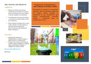 Programa de Concientización y Buen Manejo de Residuos Solidos