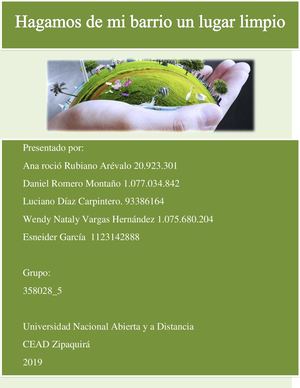 Hagamos de mi barrio un lugar limpio