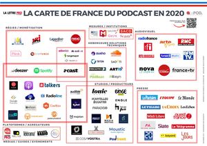 Carte de France du podcast en 2020