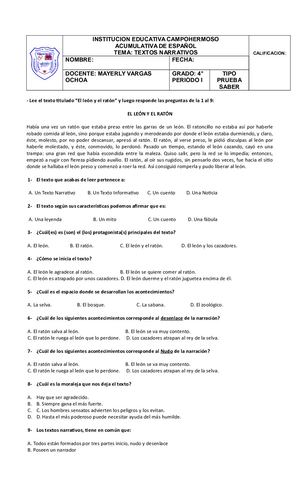 EVALUACION TIPO SABER 4