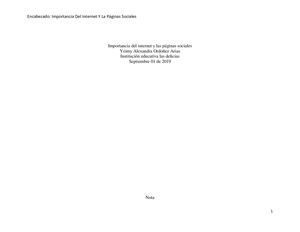 Taller Sobre La Importancia Del Internet Y Las Paginas Sociales