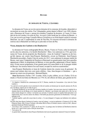 Histoire Du Domaine De Vizens à Lourdes