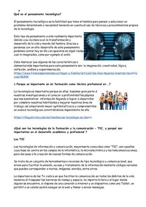 PENSAMIENTO TECNOLOGICO