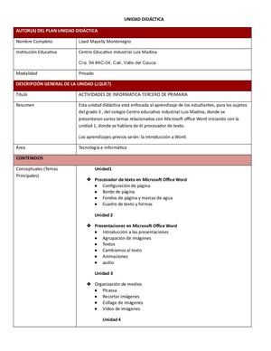 Plantilla Unidad Didáctica- Lised Montenegro