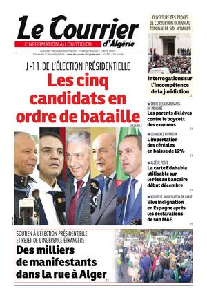 Le Courrier d'Algérie du dimanche 1er décembre 2019