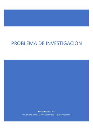 PROBLEMA DE INVESTIGACIÓN