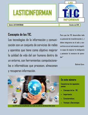 Boletín Informativo De Las Tic Rachell Rivera