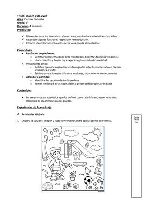 1 Planificación Los Seres Vivos Nuevo Modelo