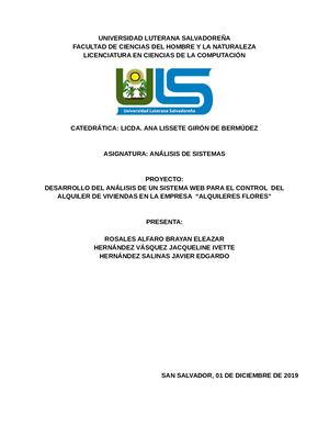 Desarrollo Del Analisis De Un Sistema Web Para El Control Del Alquiler De Viviendas