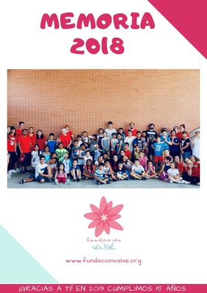 Memoria 2018 Fundación Valsé
