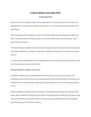 6 Tips To Master Your Sales Pitch Converted