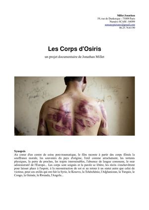 Les Corps D'osiris - Dossier envoyé à Brouillon d'un rêve