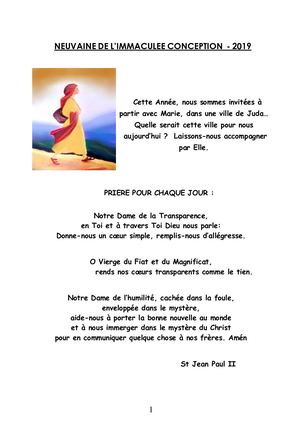 Neuvaine à L'immaculée 2019