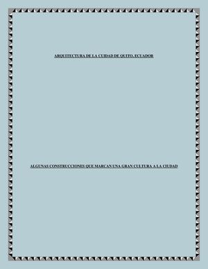 ARQUITECTURA COLONIAL QUITO