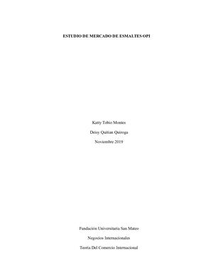 Estudio De Mercado, Esmaltes Opi